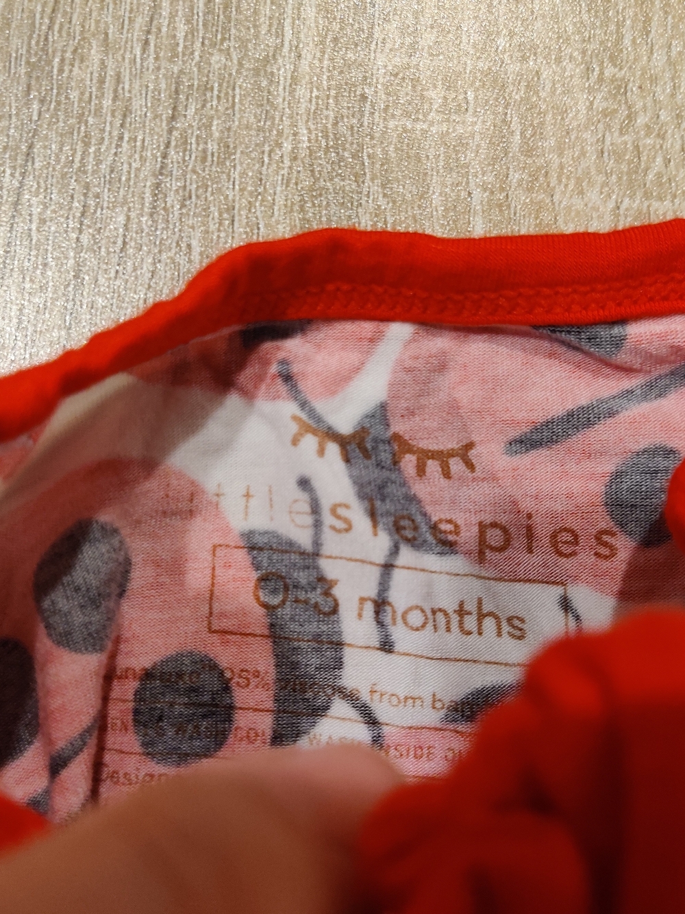 Little Sleepies Red and White Ladybug Footie Pajamas 0-3mo - Picture 3 of 4